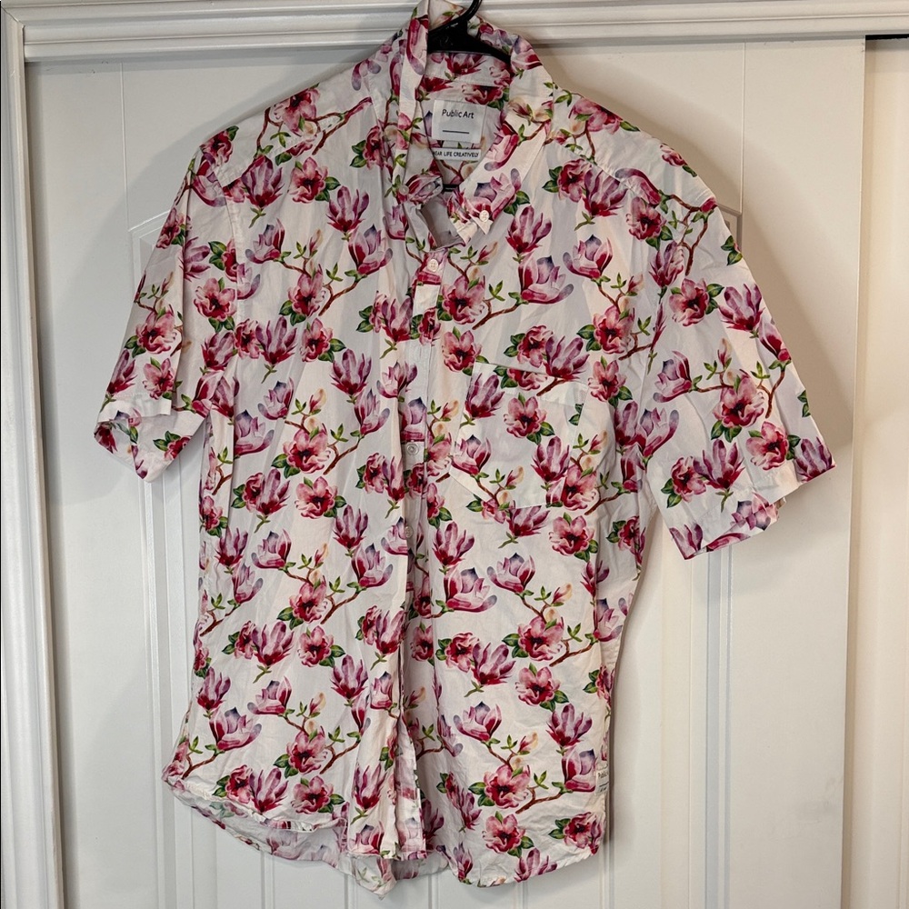 Floral Pink Button Down Shirt